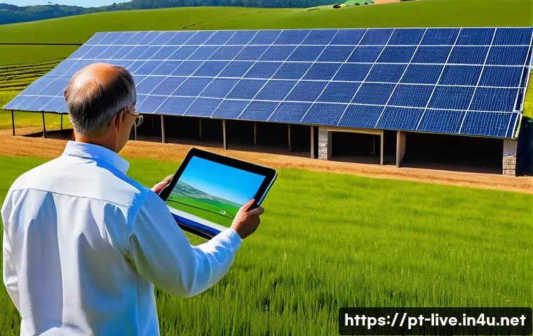 축산업 업계 전망 분석 - **Prompt:** A modern, high-tech livestock farm nestled in a picturesque Portuguese rural landscape u...