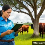 축산업 관련 자격증 통합 시험 정보 - **Prompt:** "A vibrant, outdoor scene on a modern, integrated certified cattle ranch in the Brazilia...