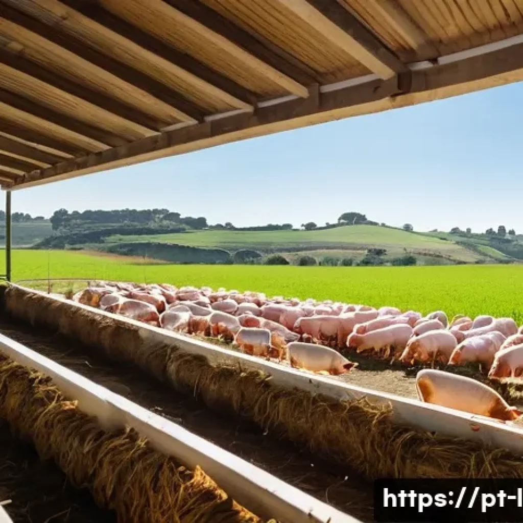 축산업 관련 법규 및 규정 - **A Vibrant, Ethical Livestock Farm in Portugal:** A bright, high-angle shot showcasing a modern and...